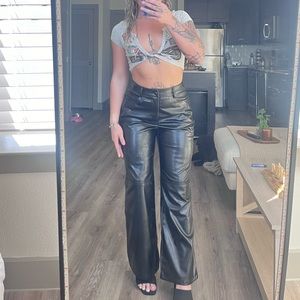 black leather pants